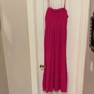 Anthropologie Gorgeous Pink Maxi Dress;Adjustable Straps;Flowing Sleek